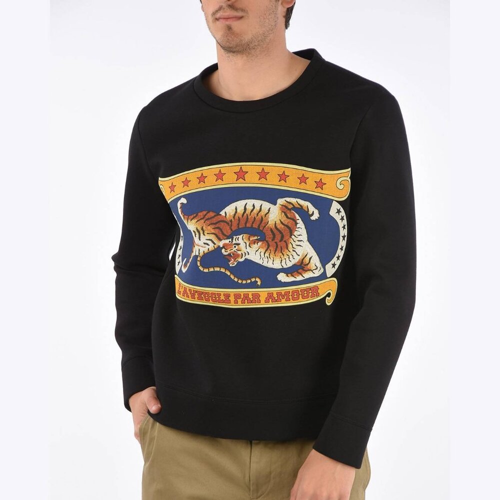 Gucci Resort 2017 Black Circus Tiger-Graphic Crewneck Sweatshirt